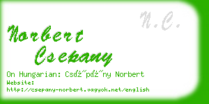 norbert csepany business card